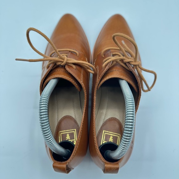 Frye Women Tan Leather Jillian Oxford Lace Up Pointed Toe Shoes 3472689 Size 8M - Picture 8 of 16